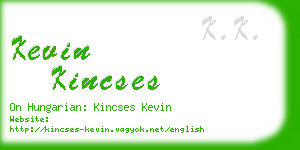 kevin kincses business card